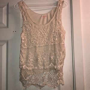 Crop top w/ lace overlay